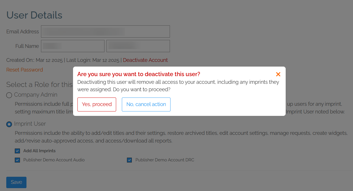 Deactivate or Revoke a User's Access – NetGalley Client Knowledge Base